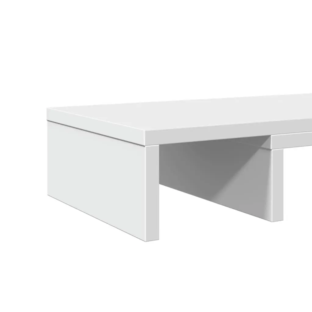 Adjustable Monitor Stand Riser White Engineered Wood Dual Monitor Desk Organizer
