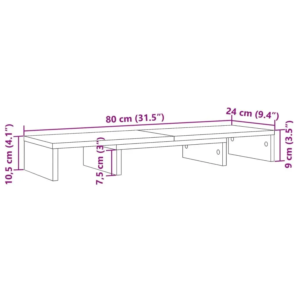 Adjustable Monitor Stand Riser White Engineered Wood Dual Monitor Desk Organizer