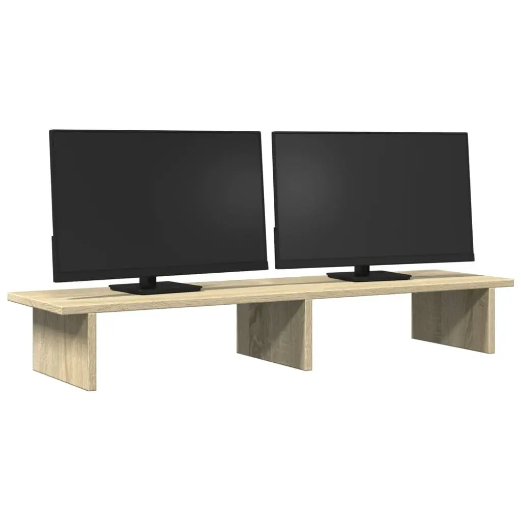Monitor Stand Riser Sonoma Oak Wood Computer Desk Organiser Storage Shelf 100cm