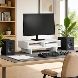 Concise Monitor Stand with Storage - Engineered Wood