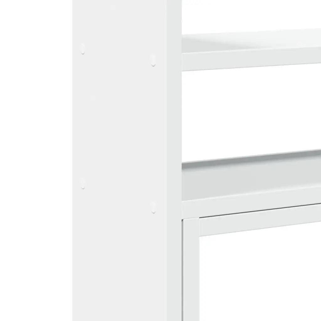 Adjustable Desk Organiser White Engineered Wood 2 Piece Shelf Rack Computer Riser Stand
