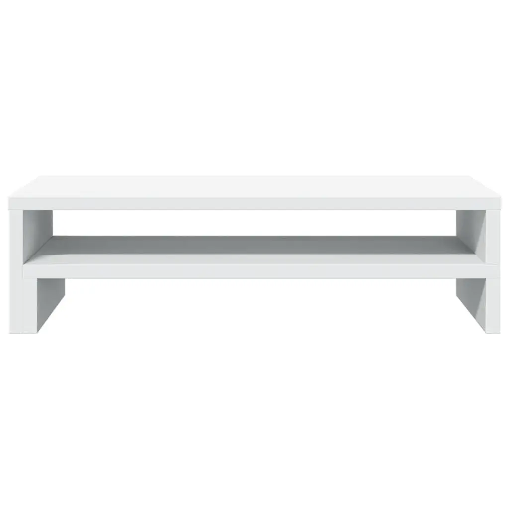 Monitor Stand White Engineered Wood Desk Organizer Storage Platform
