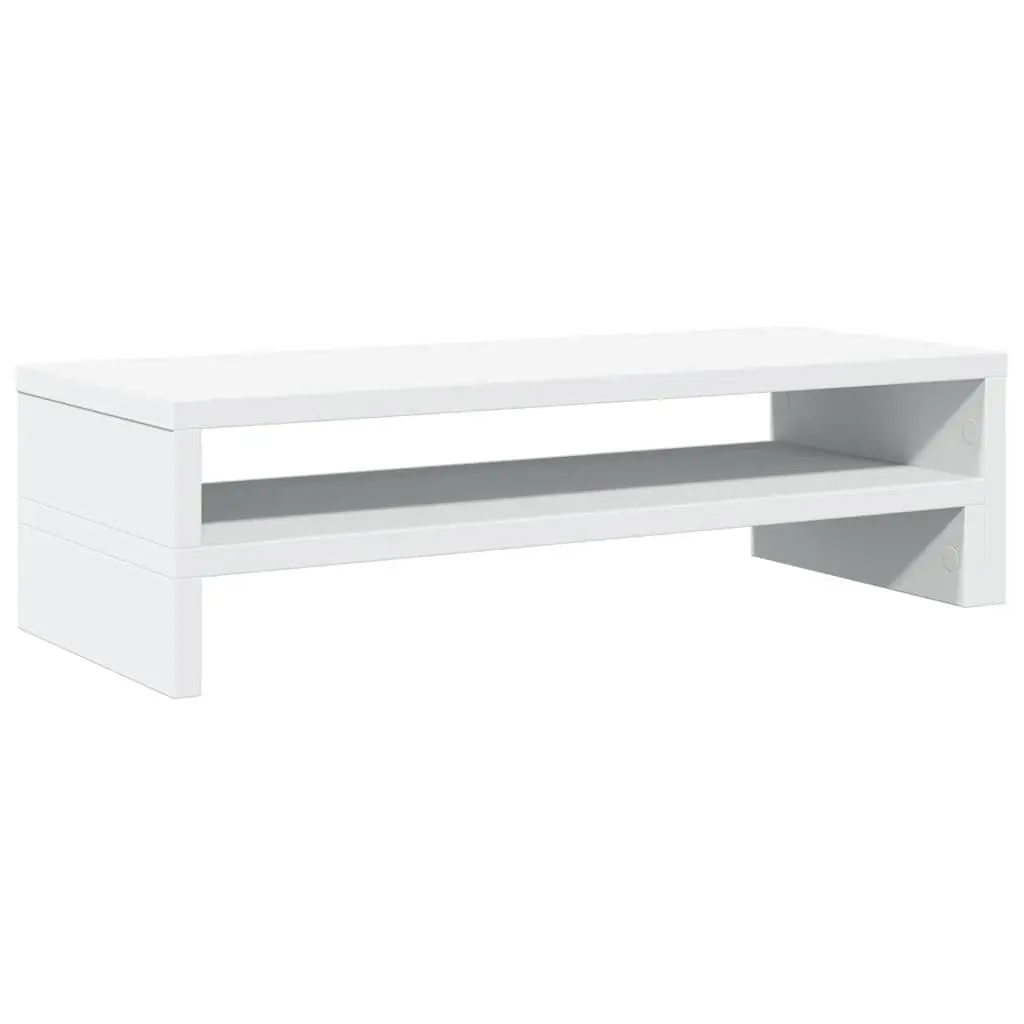 Monitor Stand White Engineered Wood Desk Organizer Storage Platform