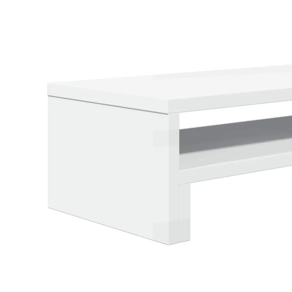 Monitor Stand White Engineered Wood Desk Organizer Storage Platform
