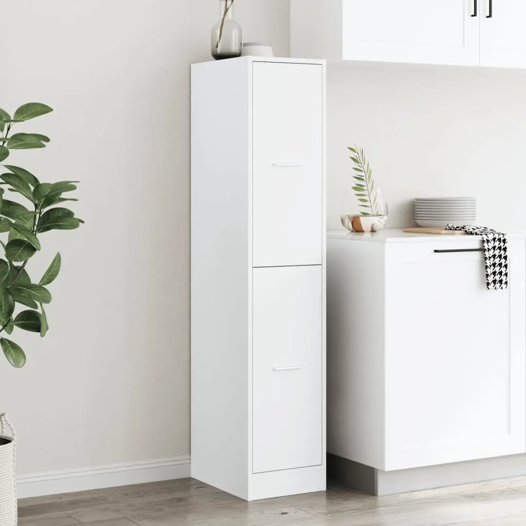 Apothecary Cabinet White Engineered Wood 30x41x144.5 cm Storage Furniture