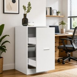 Apothecary Cabinet White Storage Chest Engineered Wood Decorative Bedroom