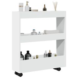 White Kitchen Cart: Compact Storage Trolley with Wheels