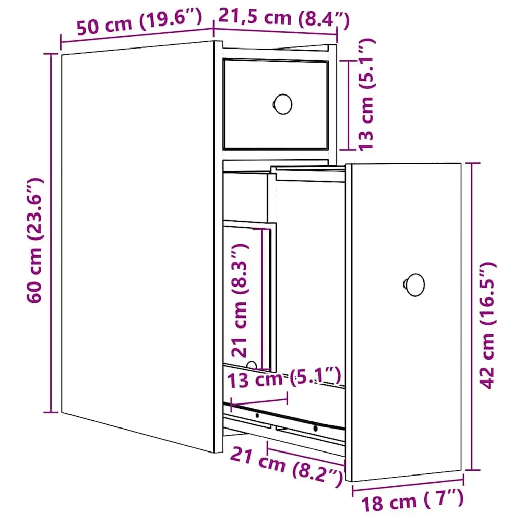 Narrow Bathroom Storage Cabinet White Engineered Wood Tall Cupboard on Wheels