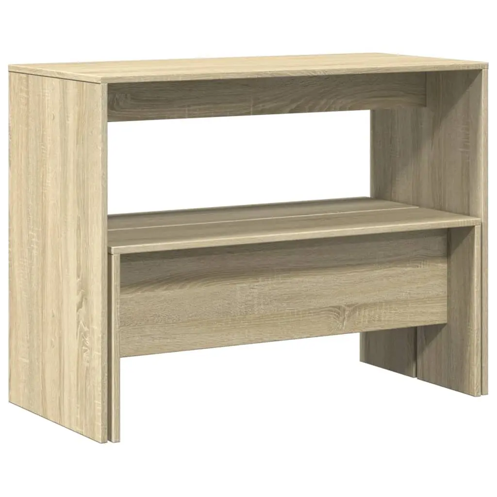 Engineered Wood Dining Set Brown 3 Piece Table and Bench for Family Meals