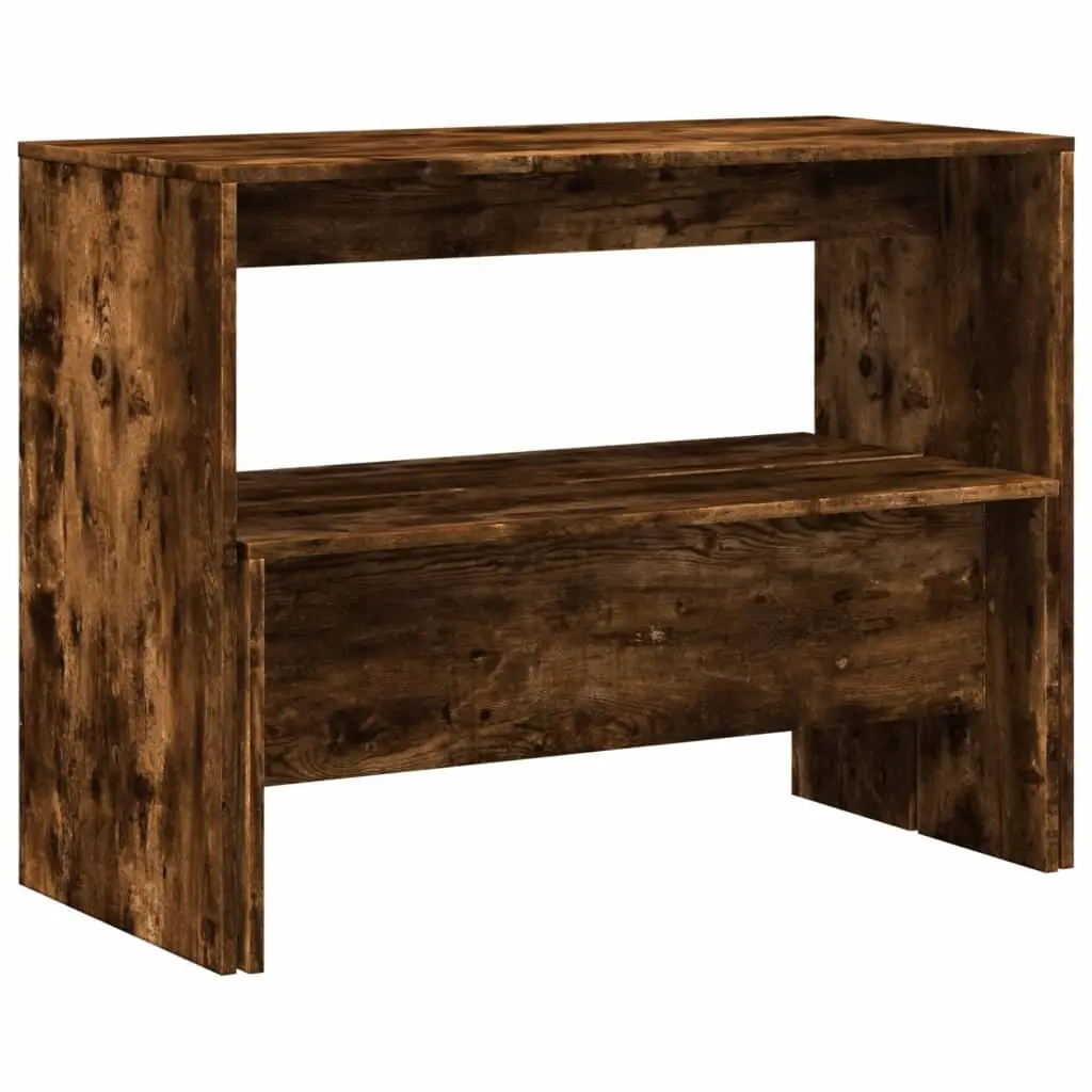 Dining Table and Bench Set Brown 3 Piece Engineered Wood Smooth Surface