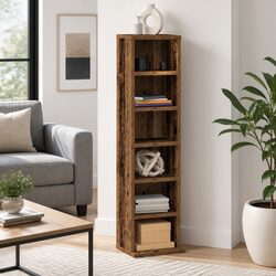 Compact Brown CD Cabinet for Efficient Storage