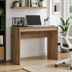 Compact Brown Engineered Wood Desk - Stylish and Durable