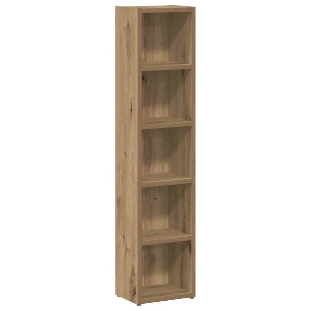 CD Storage Cabinet Brown 5 Compartment Engineered Wood