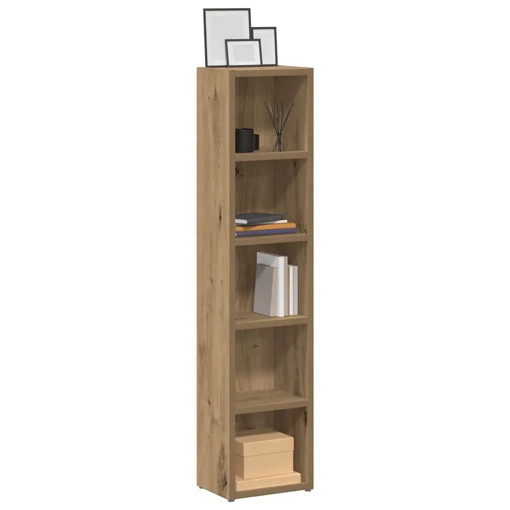 CD Storage Cabinet Brown 5 Compartment Engineered Wood