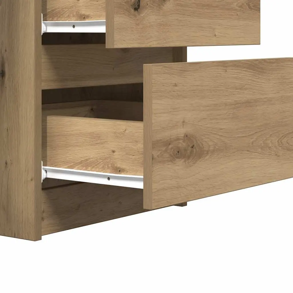 Writing Desk Brown Engineered Wood 6 Drawers Spacious Work Surface