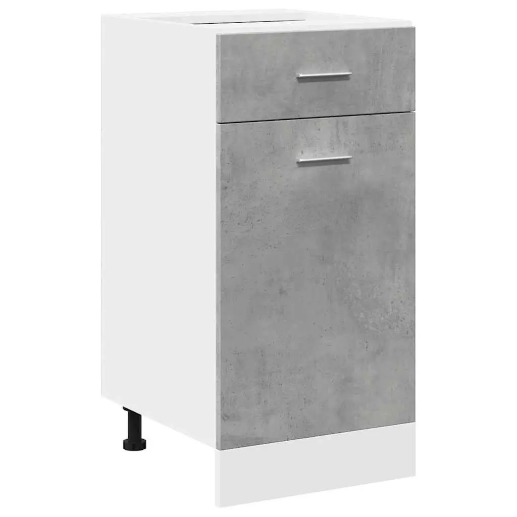 Kitchen Cabinet Grey 1 Drawer 2 Compartments Engineered Wood Storage Unit