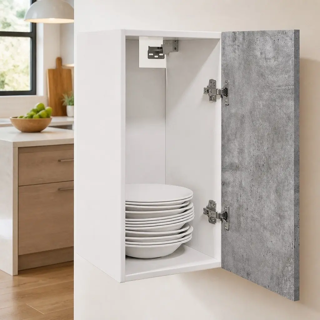 Hanging Kitchen Cabinet Wall-Mounted Storage Grey Engineered Wood 30x31x60cm
