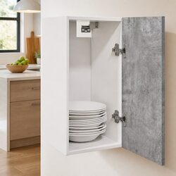 Grey Wall-Mounted Cabinet for Kitchen Organization
