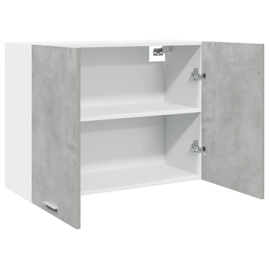 Hanging Kitchen Cabinet Wall-Mounted Storage Grey Engineered Wood 80x31x60cm