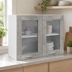 Wall-Mounted Glass Kitchen Organizer in Grey