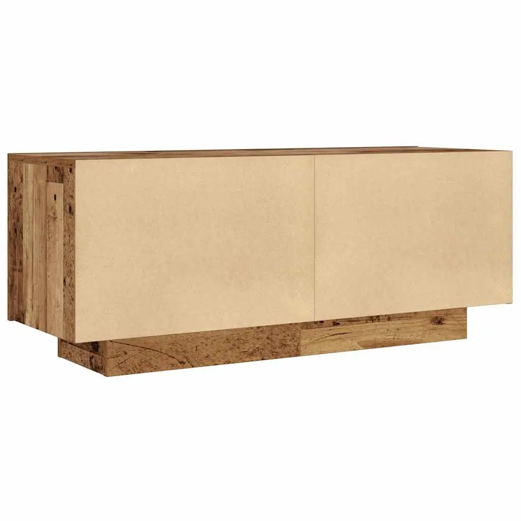 TV Stand Brown 100x35x40cm Engineered Wood Media Unit with Storage Compartments