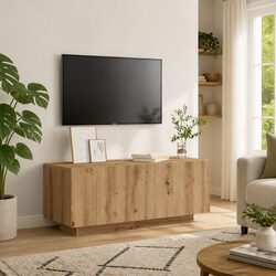 Compact Brown TV Cabinet with Ample Storage