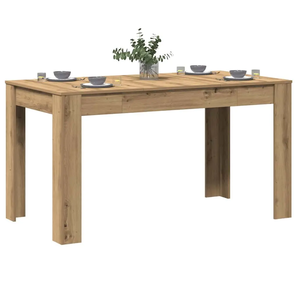 Dining Table Kitchen Breakfast Brown Engineered Wood Sturdy Tabletop Easy Clean