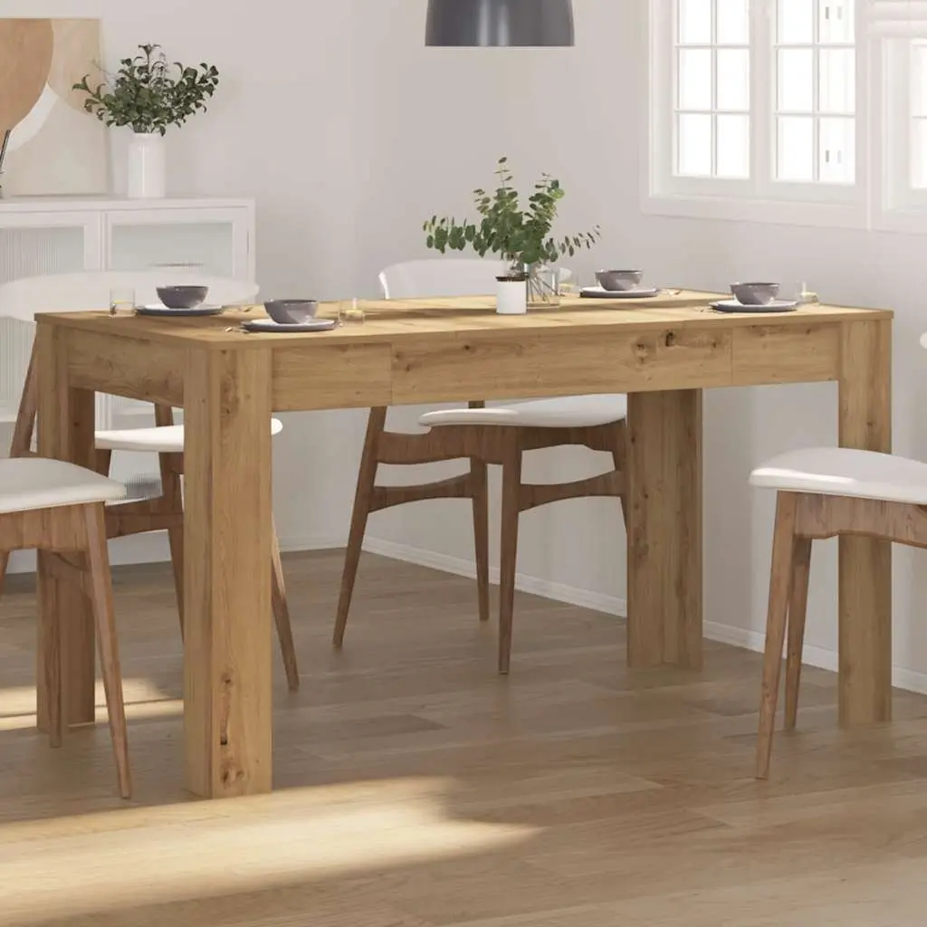 Dining Table Kitchen Breakfast Brown Engineered Wood Sturdy Tabletop Easy Clean