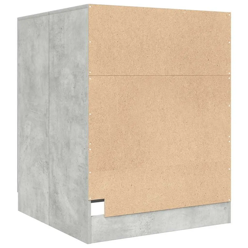 Washing Machine Cabinet Concrete Grey 2 Door Storage for Bathroom Laundry
