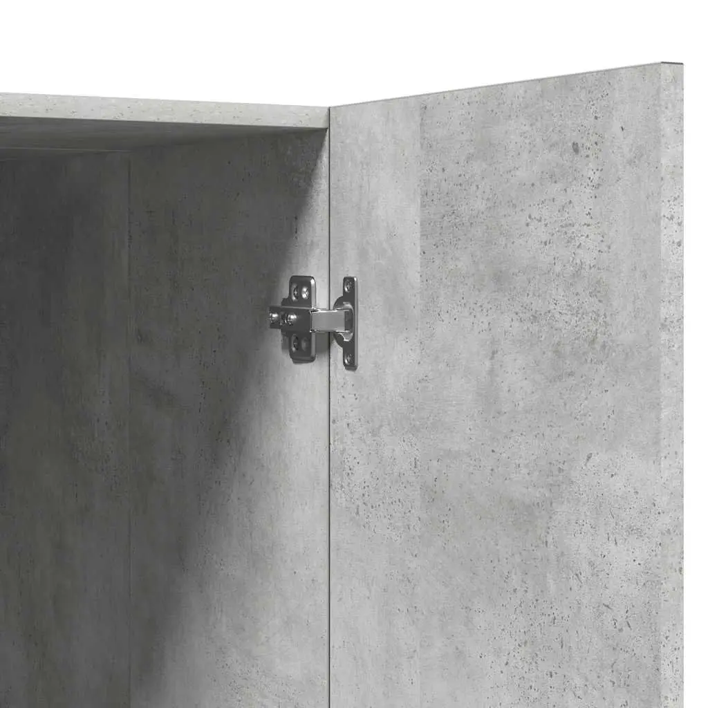 Washing Machine Cabinet Concrete Grey 2 Door Storage for Bathroom Laundry