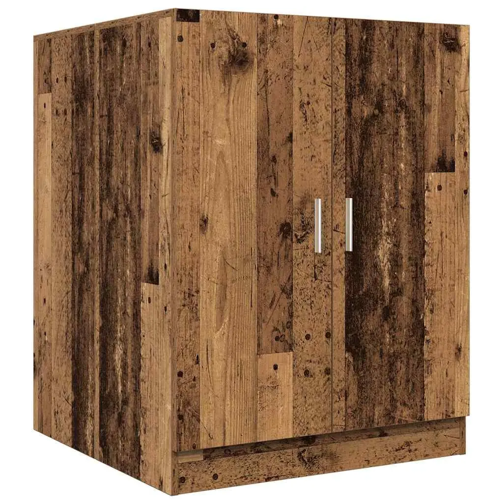 Laundry Storage Cupboard Old Wood 2 Door Brown Engineered Wood 705 x 715 x 915 cm