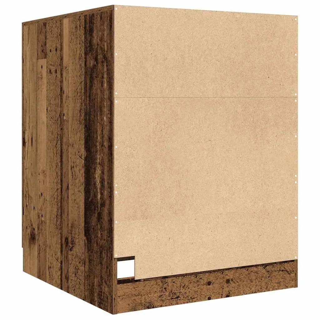 Laundry Storage Cupboard Old Wood 2 Door Brown Engineered Wood 705 x 715 x 915 cm