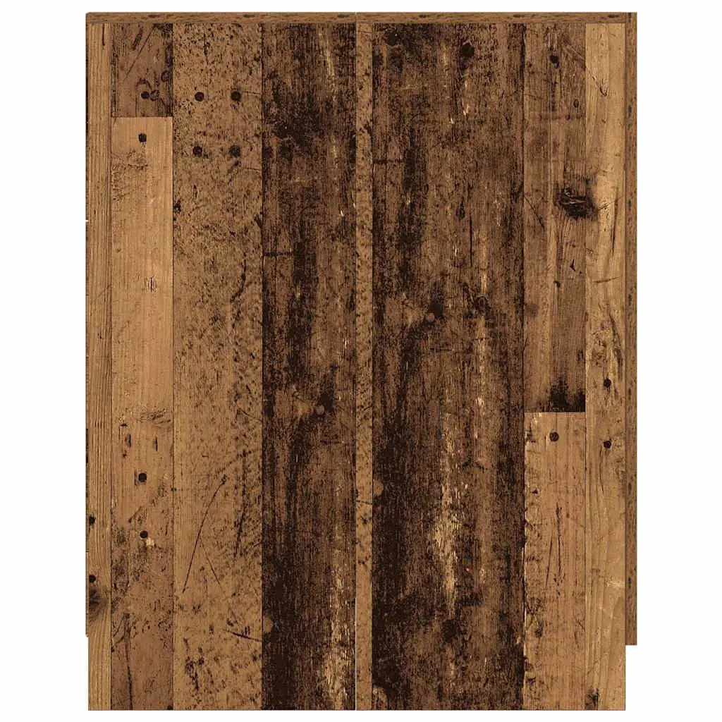 Laundry Storage Cupboard Old Wood 2 Door Brown Engineered Wood 705 x 715 x 915 cm