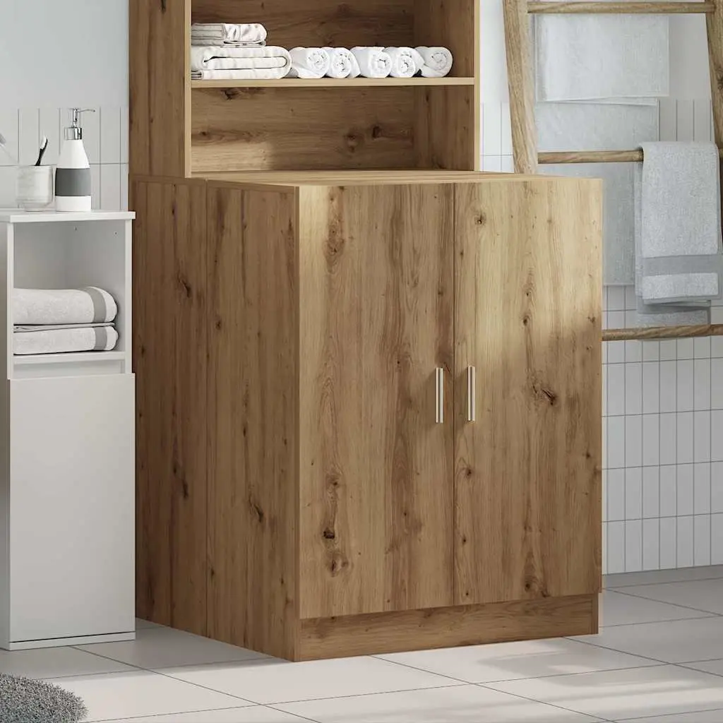 Washing Machine Cabinet Artisan Oak 2 Door Storage Cupboard Moisture Resistant