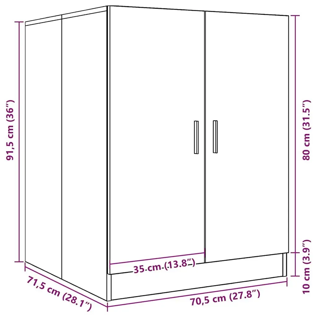 Washing Machine Cabinet Artisan Oak 2 Door Storage Cupboard Moisture Resistant
