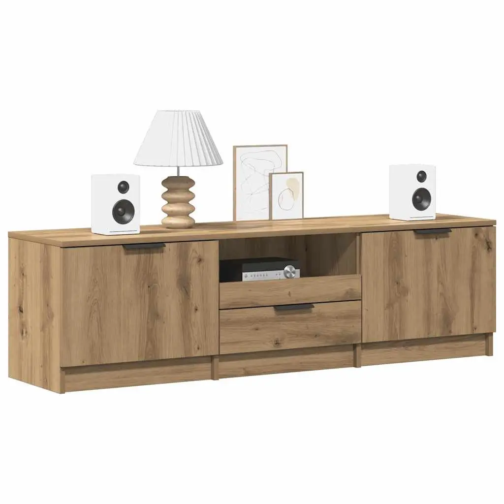 TV Cabinet Brown Engineered Wood 140x35x40cm Ample Storage Space