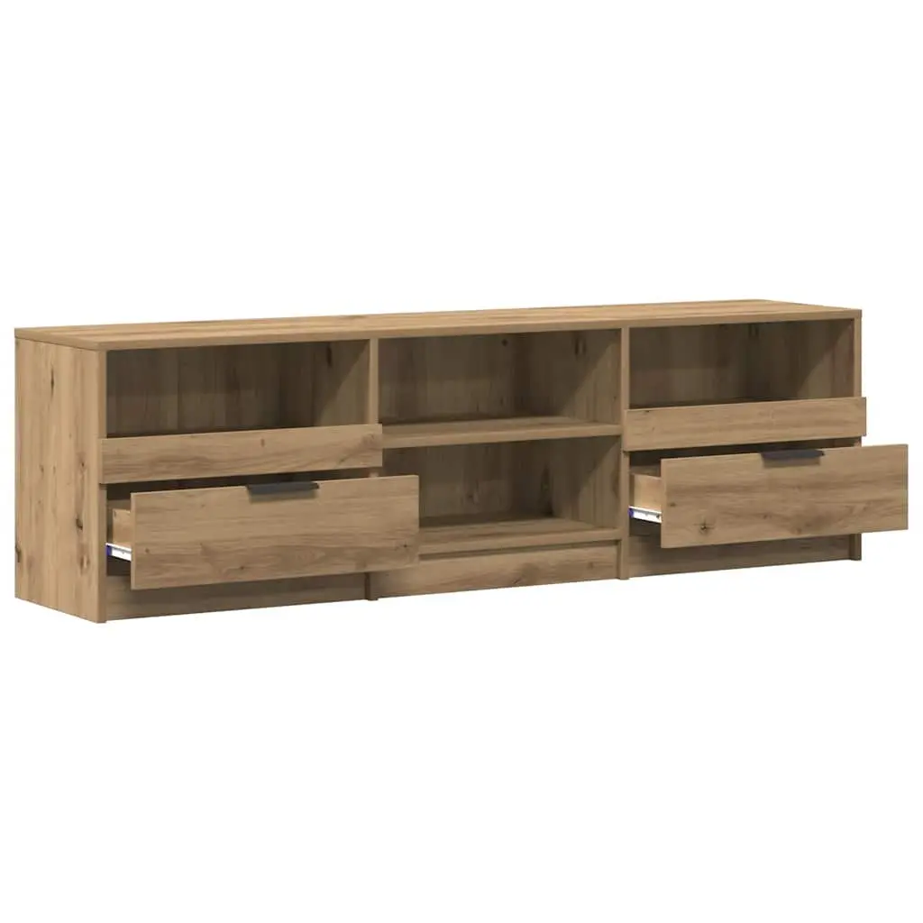TV Cabinet Brown Engineered Wood Storage Unit Living Room Bedroom Furniture