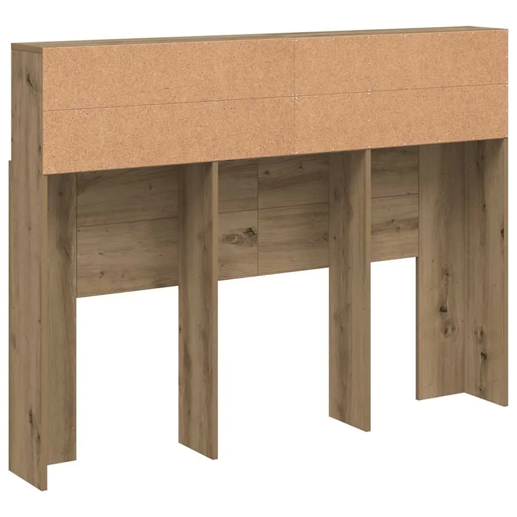 Headboard Cabinet Brown Engineered Wood Bedroom Storage Bookcase Wall Mount
