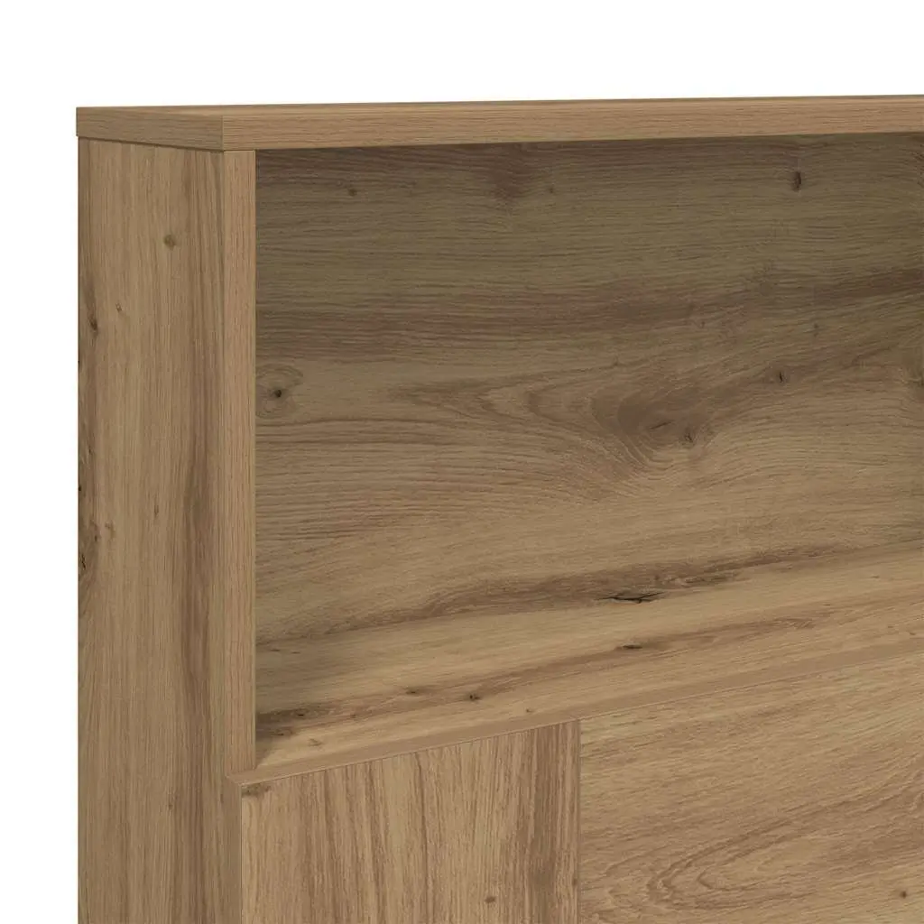 Headboard Cabinet Brown Engineered Wood 200x19x103.5cm Bedroom Storage Organiser