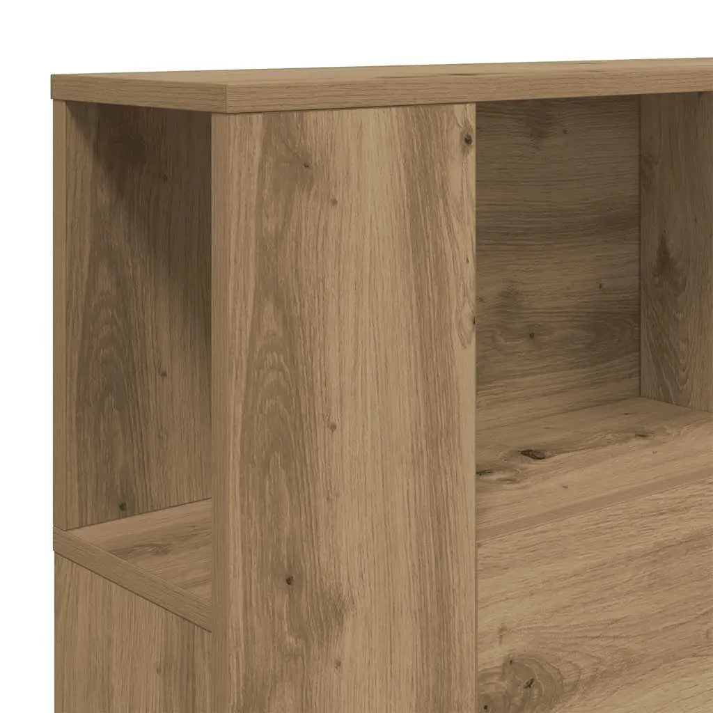 Headboard Cabinet Brown Engineered Wood 160x18.5x103.5 cm Five Storage Compartments