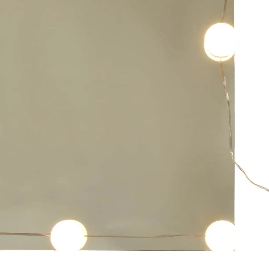Bathroom Mirror Cabinet LED Brown Engineered Wood Wall Mounted Vanity Storage