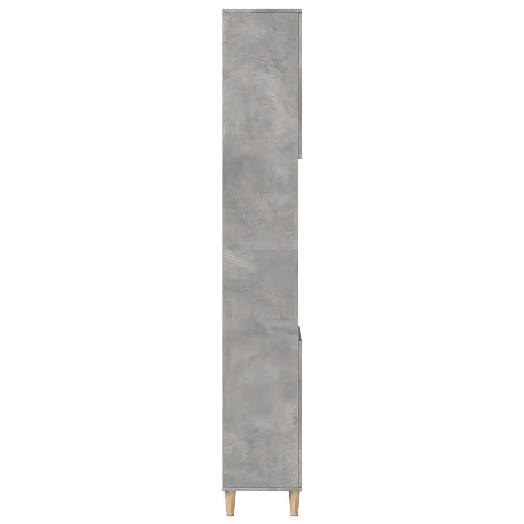 Bathroom Cabinet Grey Engineered Wood 30x30x190cm 6 Compartment Storage Unit