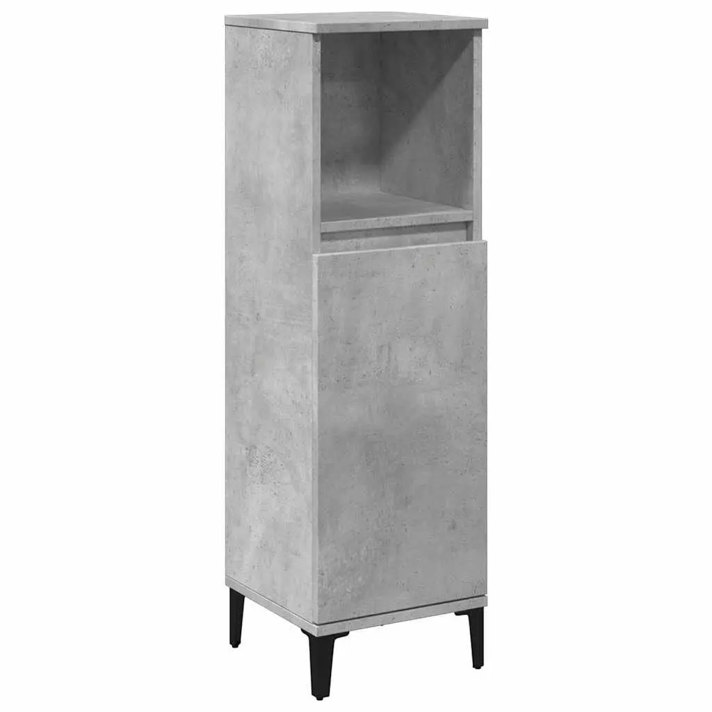 Bathroom Vanity Cabinet Grey Engineered Wood 30x30x100 cm Storage Unit