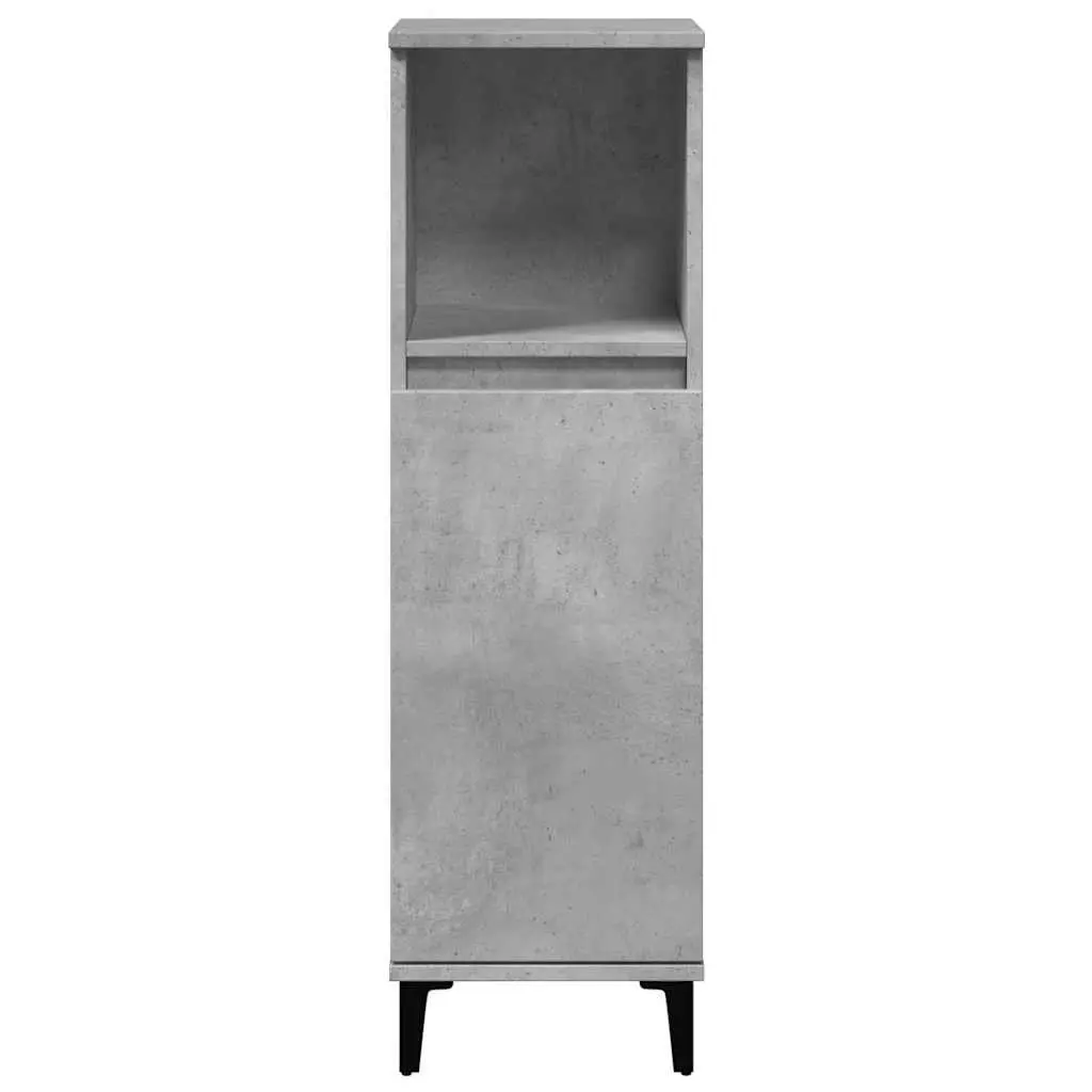 Bathroom Vanity Cabinet Grey Engineered Wood 30x30x100 cm Storage Unit