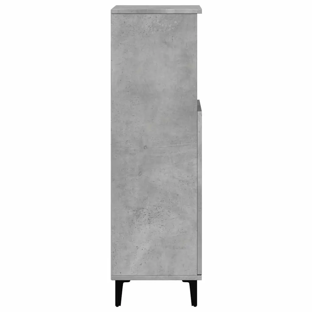 Bathroom Vanity Cabinet Grey Engineered Wood 30x30x100 cm Storage Unit