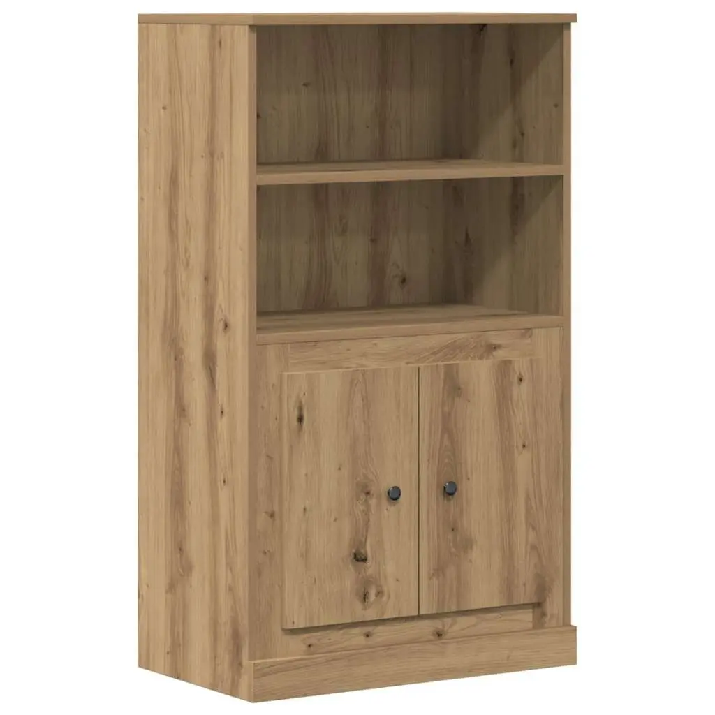Highboard Storage Cabinet Brown Sideboard Engineered Wood Furniture Buffet