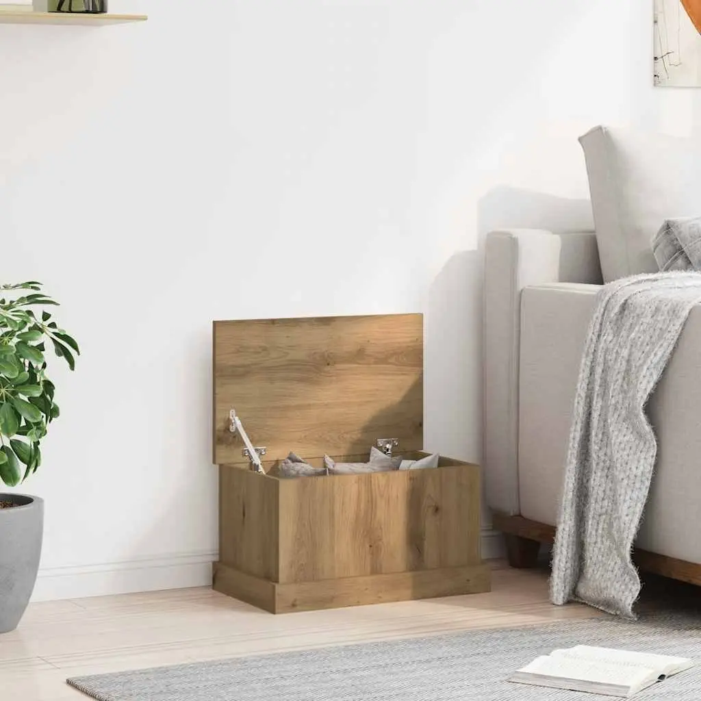 Chest Organiser Brown Engineered Wood Storage Box Removable Lid 30x50x28cm Furniture for Living Room Bedroom