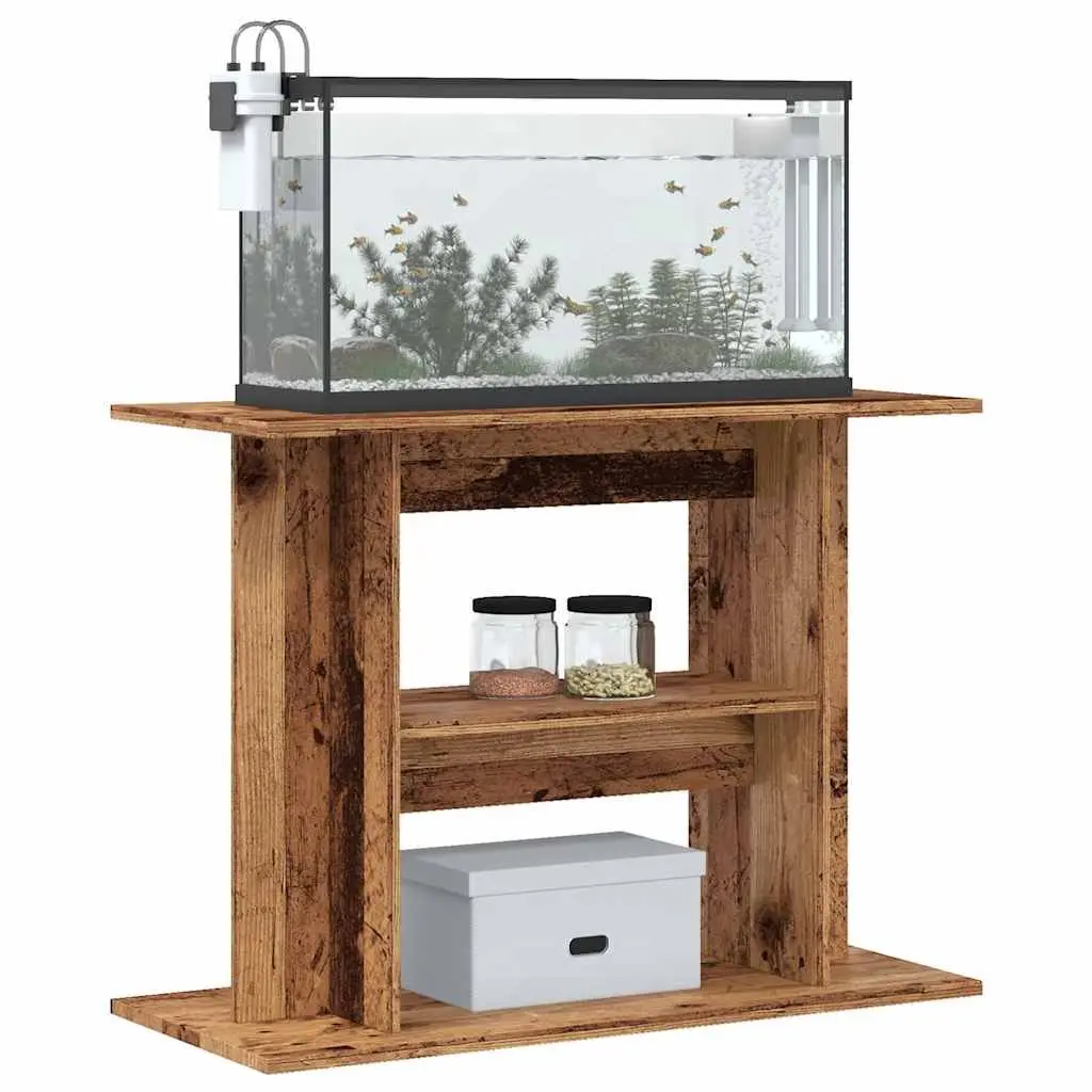 Aquarium Stand Brown 80x35x60cm 3 Tier Engineered Wood Storage Shelf