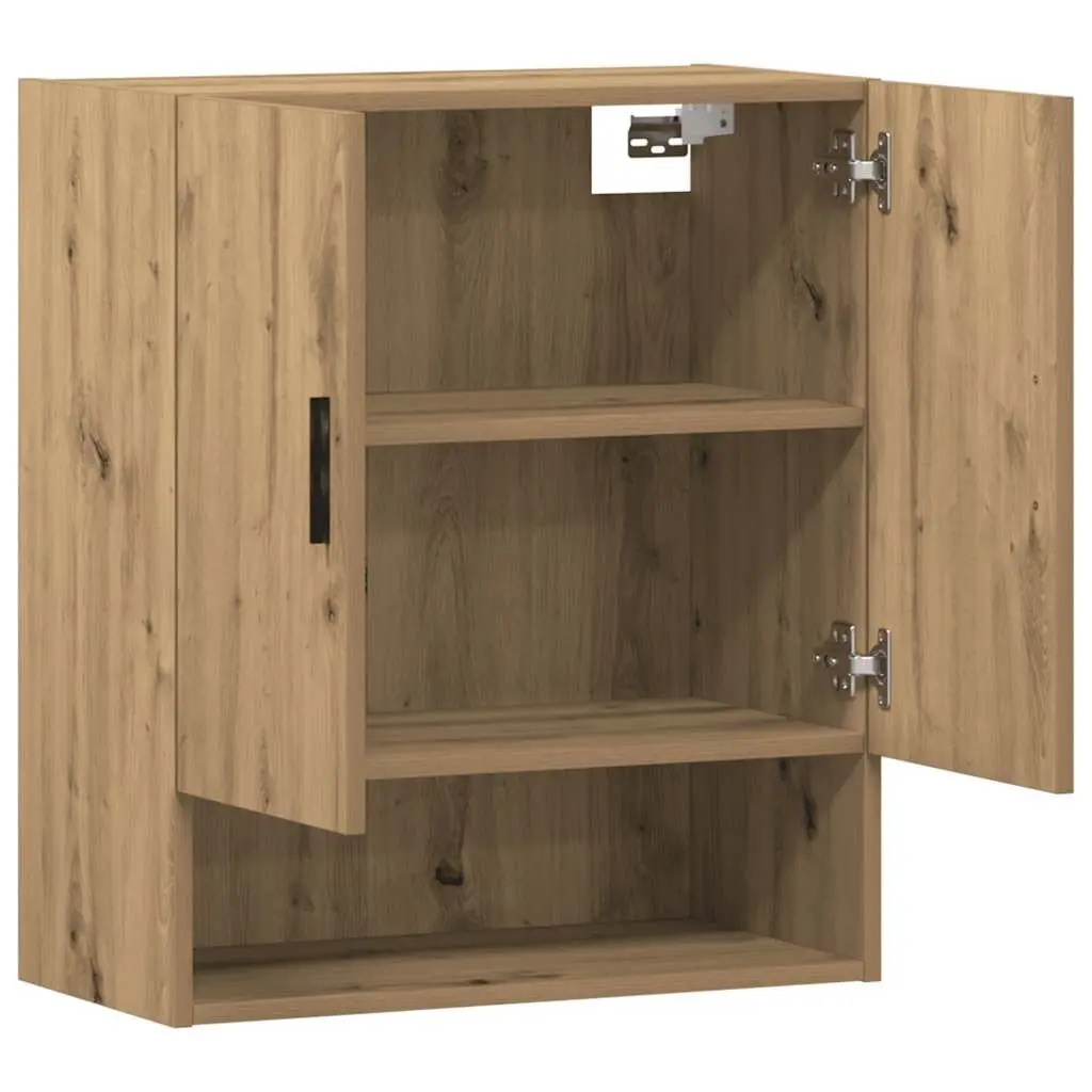 Wall Cabinet Storage Floating Engineered Wood Brown Home Organiser 60x31x70cm