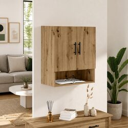 Wall Storage Cabinet Floating Engineered Wood Brown 60x31x70 cm Home Organizer